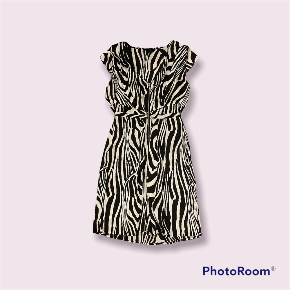 H&M zebra dress with zipper on top